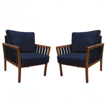 Imagem de Kit 2 Poltronas Decorativa Luxo Califórnia Dora Bela 129