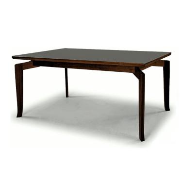 Imagem de Mesa Bella 180 Vidro Off White Acabamento Tabaco