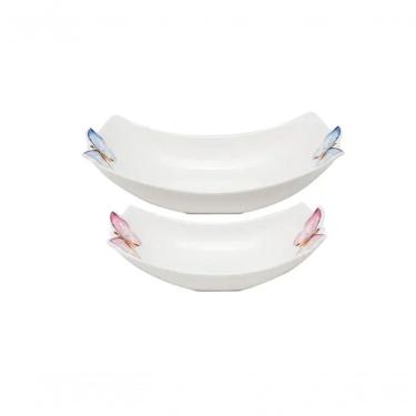 Imagem de Conjunto 2 Travessas Porcelana Borboletas