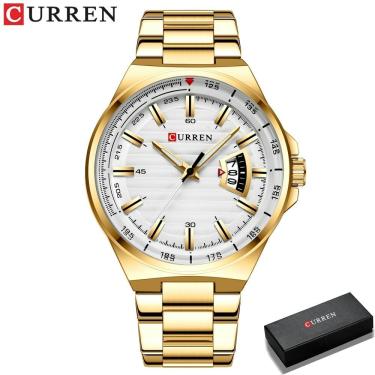 Imagem de Relógio Masculina Curren 8375 À Prova D'Água Ouro