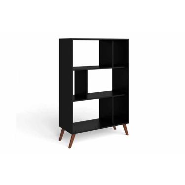 Imagem de Estante De Livros Rt3015 C/ 6 Nichos Preto - Movelbento