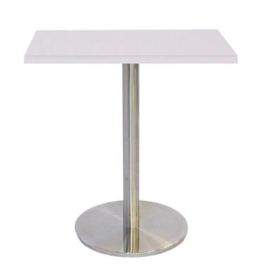 Imagem de Mesa Bistrô Beta 112,50 Cm (Altura) Com Tampo Em Mdp Quadrado 60 Cm Branco