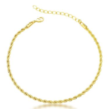 Imagem de Tornozeleira Cordão Baiano 2,5mm Banhada A Ouro 18k 20cm