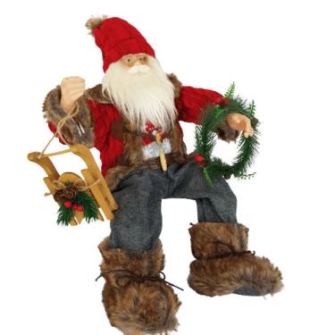 Imagem de Papai Noel Sentado Com Trenó 70cm