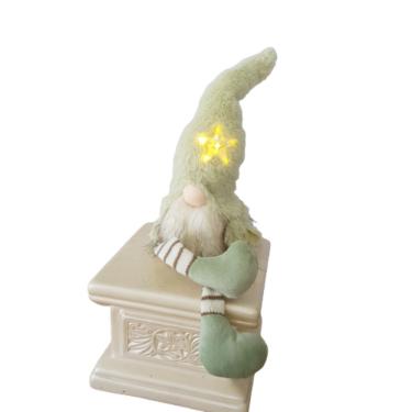 Imagem de Papai Noel Sentado Verde Com Ilumnação 50cm