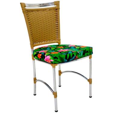 Imagem de Cadeira Em Alumínio E Fibra Sintética Jk Cozinha Edícula Avelã E Creara