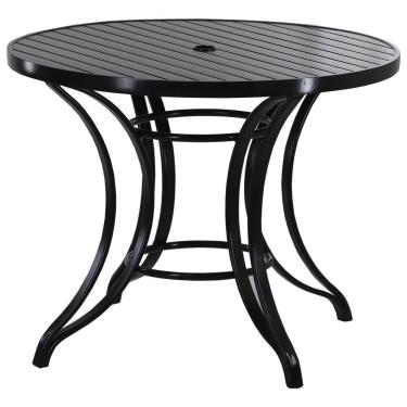 Imagem de Mesa Tampo Ripado Em Alumínio 1,00m Diâmetro Preto