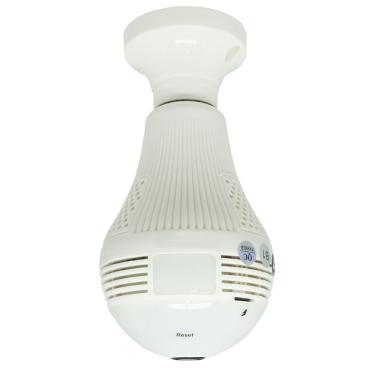 Imagem de Lâmpada Câmera Espiã 360° Panorâmica Wifi Ip Led Bivolt Microfone Alto Falante Embutido Branca .