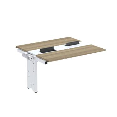 Imagem de Complemento De Mesa Plataforma Para Coworking Para 2 Pessoas 130x120 Noce Naturalle-branco