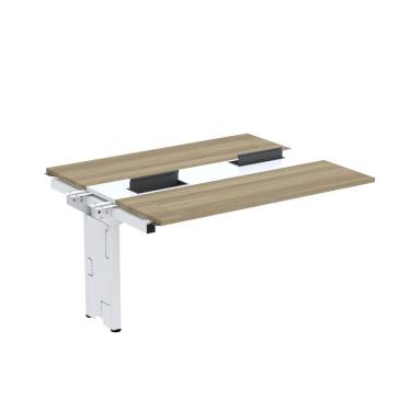 Imagem de Complemento De Mesa Plataforma Para Coworking Para 2 Pessoas 140x120 Noce Naturalle-branco