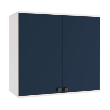 Imagem de Armário Aéreo Celeste Kappesberg 100% Mdf 2 Portas Branco/azul 80cm