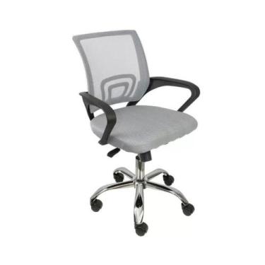 Imagem de Cadeira De Escritório Begonia Tela Mesh Ergonômica Giratória Cinza - O