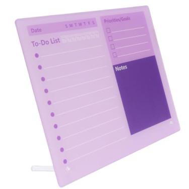Imagem de Calendário de Mesa de Acrílico, Prova de Crack e Reutilizável para Fazer a Lista de Programas da Placa Diária Planner Board for Office Home School With Stand (Aqur2020dpg6x7y8mk-13)