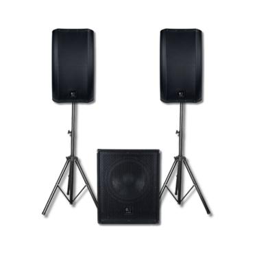 Imagem de Caixas de Som Amplificada K-Audio - Subwoofer 15" SW415A + 2 Caixas Ativas 12" TP12A – 1200WRMS total