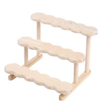 Imagem de BYCY Suporte De Exposição Madeira 3 Níveis Para Minifiguras, Organizador Perfumes Madeira, Cupcake Modelo Boneca Cosmética, Expositores Lego