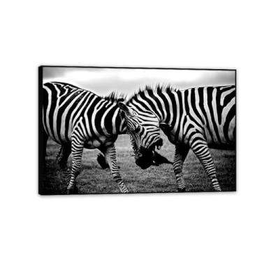 Imagem de Imagens de animais preto e branco para decoração de parede Duas zebras desenho de animal preto e branco impressão imagem de cavalo pintura de parede zebra decoração de parede para sala de estar 75 x