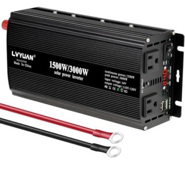 Imagem de LVYUAN Inversor De Energia 1500W 24V Para 110V Dc Ac Com 2 Tomadas Americanas, Display Led, Portas Usb Casa, Caminhão, Áreas Externas, Camping