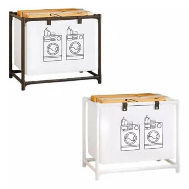 Imagem de Cesto Organizador de Roupa Multiuso Dobrável 57x57cm em TNT, Plástico 