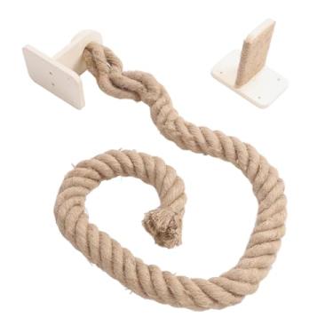 Imagem de Brinquedos de Gato Montado Corda de Gato Interativo Arranhando Pós - Pulando Corda Exercício de Escalada árvore para Casa de de Interno de Juta, Parede de Escalada de Juta