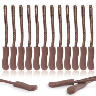 Imagem de CooBigo Pacote Com 12 Puxadores De Zíper Para Substituição, Aba Substituição Bolsa Golfe Mochila, Jaquetas, Calças, Botas, Casacos, Malas - Marrom (Extensor Universal)