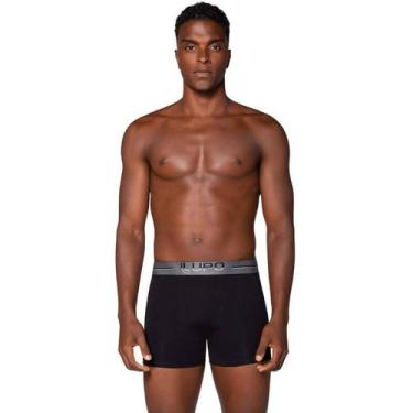 Imagem de Cueca Lupo Boxer Algodão Cós Double Colors - Masculino, Preto, G