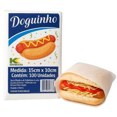 Imagem de Saco Plástico pequeno p/ cachorro quente 15x10cm Combo 100un - Genéric