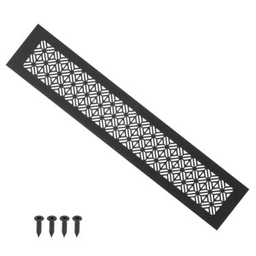Imagem de PATIKIL Capa de ventilação de porta de 40,6 x 7,6 cm, capa de ventilação de grade de alumínio resistente com parafusos de montagem para porta de guarda-roupa de armário, preta