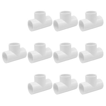 Imagem de HayEastdor 10 peças de encaixes de tubulação de PVC branco de 1/2 polegada conectores de soquete deslizante de 3 vias para irrigação, sistema de irrigação por gotejamento, extensão de tubos HE064-1/2