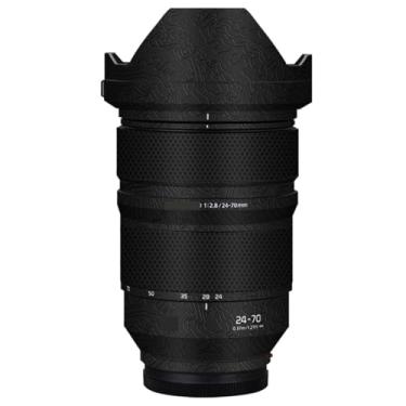 Imagem de Adesivo de câmera antiarranhões com tampa de lente para Panasonic Lumix S 24-70 mm F2.8 Película protetora decalque protetor corporal 24-70 2.8 (contorno preto brilhante)