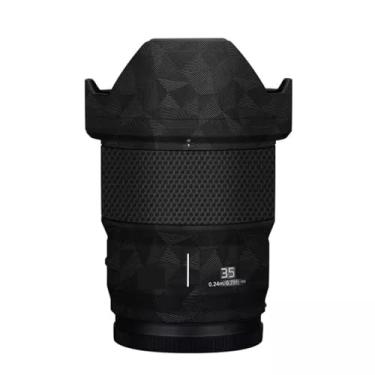 Imagem de Película protetora de lente de câmera película protetora de vinil adesivo premium para Panasonic Lumix S 35 mm F1.8 decalque fotográfico 35 1,8 (triângulo preto)