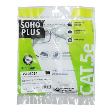 Imagem de Patch Cord RJ45 Cat5e 0,5m Cinza Sohoplus - Furukawa