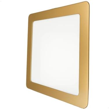 Imagem de Luminária Painel Plafon Led de Embutir 18W 6500K Dourado Crie Construa 22x22cm