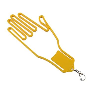 Imagem de menolana Suporte para maca de luvas de golfe, estrutura portátil e resistente, suporte para acessórios de manutenção de luvas de golfe, Amarelo