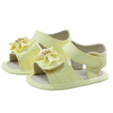 Imagem de Sapatinho de Bebê Bicho de Pé - Sandália Feminina com Laço e Fecho - V