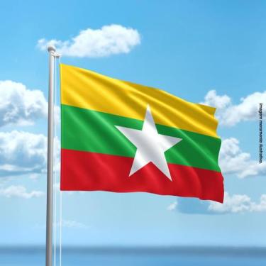 Imagem de Bandeira de Mianmar 80cmx140cm Tecido Oxford 100% Poliéster - Presente