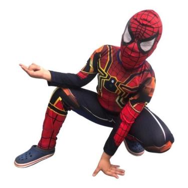 Imagem de Fantasia Do Homem Aranha Longa Com Mascara de Pano e Enchimento - RR S