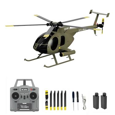 Imagem de Dodoore Remote Control Helicopter, C189 MD500 RC Helicopter Model, 1/28 Scale 4CH Single-Rotor Helicopters with 6-Axis Gyro and Brushless Motor, 2.4GHz RC Aircraft for Adults, 2 Batteries (Green)