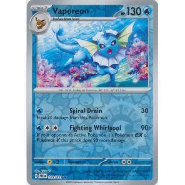 Imagem de Pokemon - Vaporeon 022/131 Prismatic Evolutions – Reverse Foil Single Card