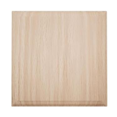 Imagem de 13 cm L x 13 cm A x 3,8 cm P Americraft Solid Hardwood Stain Grade Standard Smooth Rosette com borda decorativa, carvalho vermelho