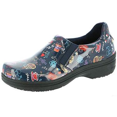 Imagem de Easy Works Sapato feminino Bind Health Care Professional, Couro envernizado azul marinho Hot Coffee, 6.5 Wide