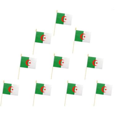 Imagem de Bandeiras da Argélia, mini bandeira da Argélia, pequena bandeira, para festas, lojas e bares, e celebrações do Dia Internacional. (Argélia)
