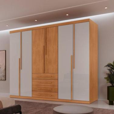 Imagem de Guarda-roupa Casal 100% Mdf 6 Portas e 4 Gavetas Hórus - Rufato