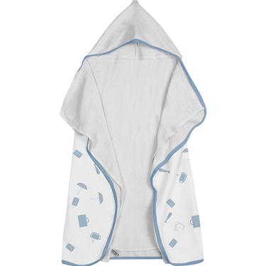 Imagem de Toalha Baby C/ Capuz Tecebem Estampada C/ Fralda Greg Branco