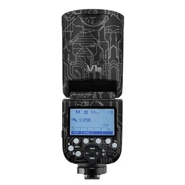 Imagem de Adesivo flash de câmera antiarranhões para Godox V1 Flash Coat Wrap película protetora corporal protetor de corpo capa de pele V1 (titânio circuito)