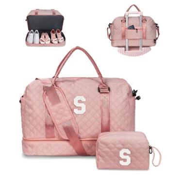 Imagem de Bolsa de fim de semana, presentes Vogewood para neta, inicial, rosa