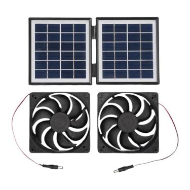 Imagem de Ioensy Exaustor solar IP65 à prova d'água, fácil de usar, resistente, alimentado por placa solar, para galinheiro, estufa, galpão externo, Preto