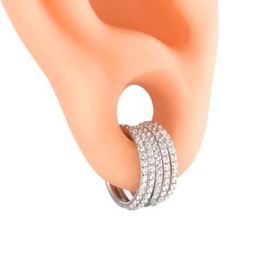Imagem de Casvort 5 anéis de piercing de nariz de septo sem costura 16G 8 mm segmento tragus anéis de lóbulo de zircônia de aço inoxidável 316 pilhas clickers ganchos de orelha piercing joias