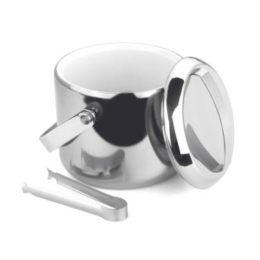 Imagem de Balde De Gelo Térmico 1L Inox Com Tampa e Pinça Bar Forma