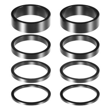 Imagem de Bruislard Espaçadores de fone de ouvido de bicicleta, espaçadores de haste de guidão de liga de alumínio de 4 tamanhos, arruela de garfo sem rosca, adequado para haste de 2 mm, 3 mm, 5 mm, 10 mm