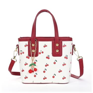 Imagem de JANLOVE Bolsa feminina cereja mini bolsa vermelha, Vermelho